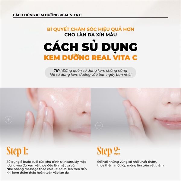 Kem Dưỡng Trắng Da, Xóa Thâm Neogen Real Vita C Cream 50ml