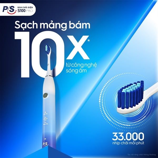 Bàn chải điện P/S S100 PRO công nghệ sóng âm