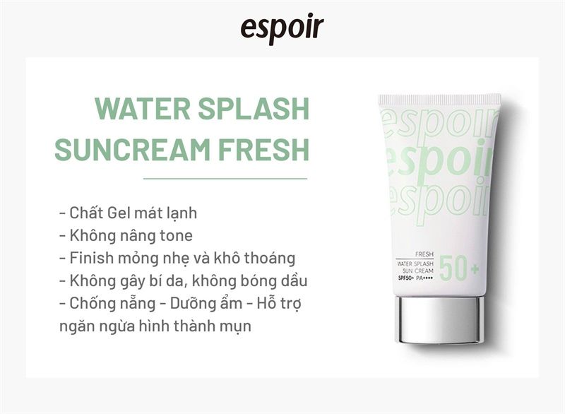 Kem Chống Nắng Espoir Fresh Water Splash Sun Cream SPF50+ PA++++