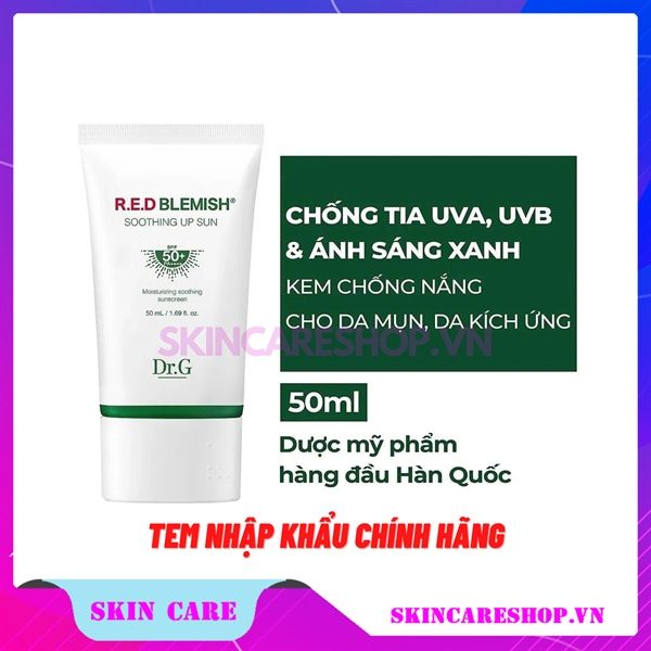 Kem Chống Nắng Phổ Rộng Dr.G R.E.D Blemish Soothing Up Sun SPF 50+++ 50ml