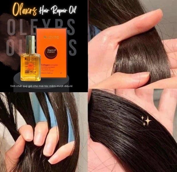 Tinh dầu dưỡng tóc Olexrs Hairsalon Pure 100% Argan Oil Collagen Complex Hair Repair Oil 80ml