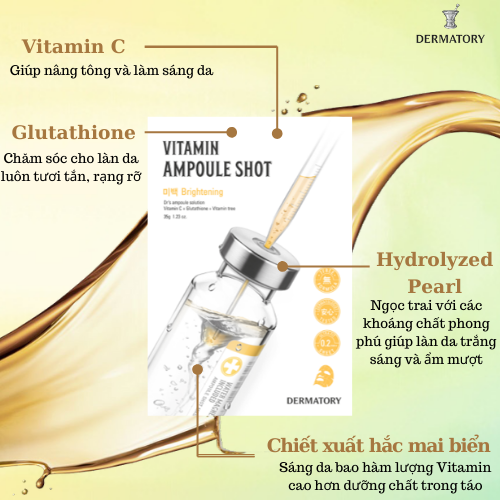 Mặt Nạ Dermatory Vitamin Ampoule Shot Brightening