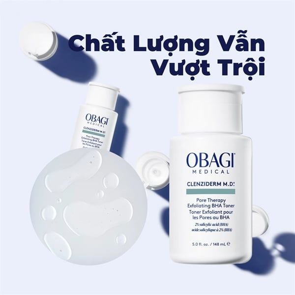 [Phiên bản mới] Toner BHA giảm mụn Obagi Medical Clenziderm M.D. Pore Therapy Exfoliating 148ml