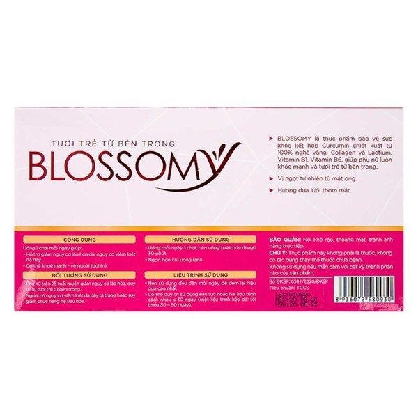 Thực Phẩm Bảo Vệ Sức Khỏe Blossomy Curcumin Collagen Giúp Da Sáng Đẹp Và Dạ Dày Khỏe (Hộp 10 chai x 50ml)