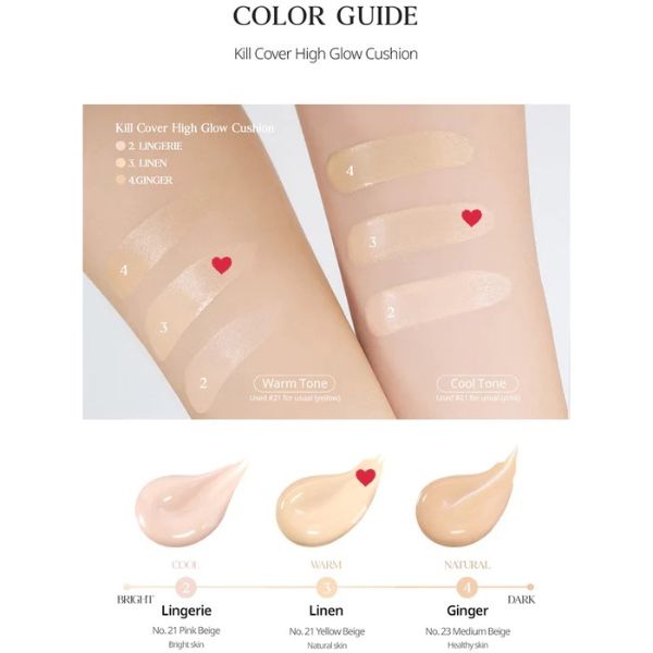 Phấn Nước Clio Kill Cover High-Glow Cushion SPF50+ PA++++