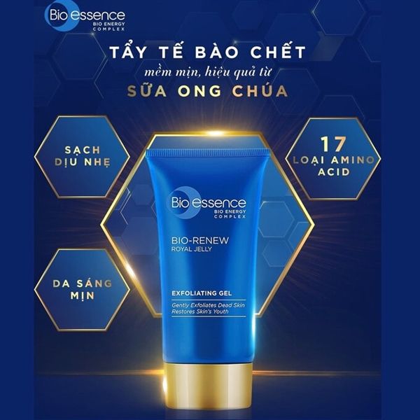 Gel Tẩy Tế Bào Chết Bio-essence Bio-Renew Royal Jelly Exfoliating Gel 60g