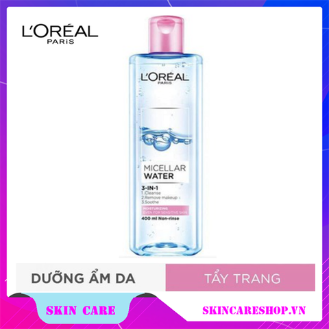 Nước tẩy trang dưỡng ẩm L'Oreal Paris Micellar Water 400ml