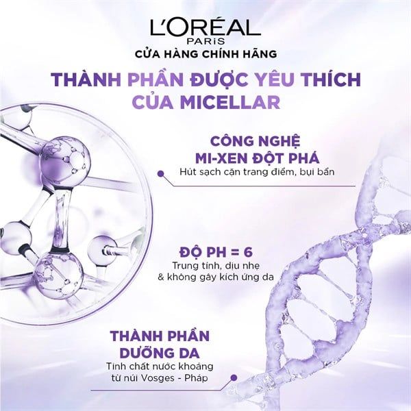 Nước Tẩy Trang Làm Sạch Và Siêu Cấp Ẩm L'oreal Revitalift Hyaluronic Acid Hydrating Micellar Water