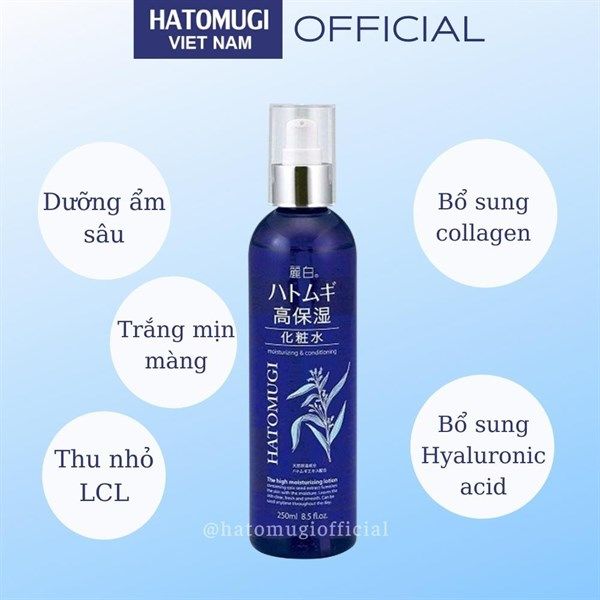 Nước Hoa Hồng Dưỡng Ẩm Và Sáng Da Hatomugi High Moisturizing Lotion 250ml