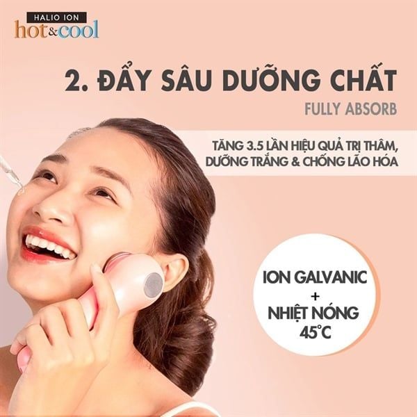 Máy Đẩy Tinh Chất Dưỡng Sáng Nóng Lạnh Halio Ion Hot & Cool