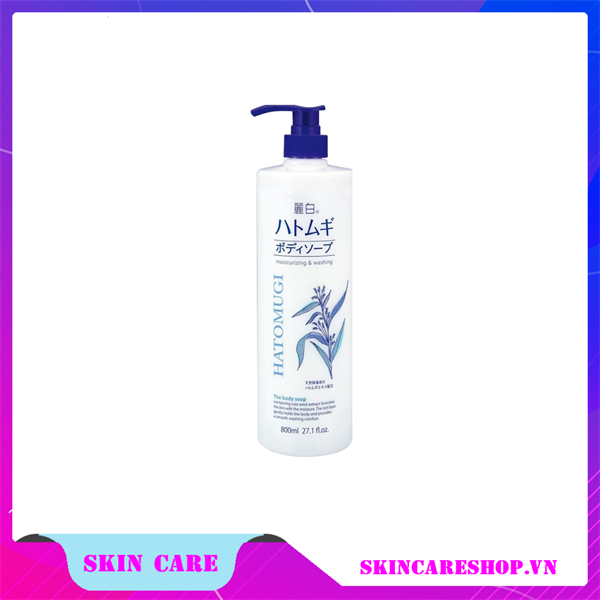 Sữa tắm dưỡng ẩm và làm sáng da Reihaku Hatomugi Body Soap 800ml