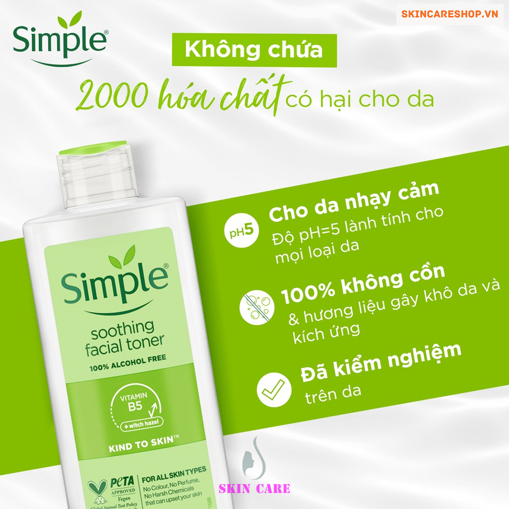 Nước Hoa Hồng Cho Da Nhạy Cảm Simple Soothing Facial 200ml
