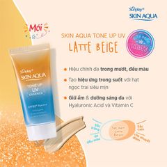Kem Chống Nắng Sunplay Skin Aqua Hiệu Chỉnh Sắc Da Tone Up UV Latte Beige SPF50+ PA++++ 50g