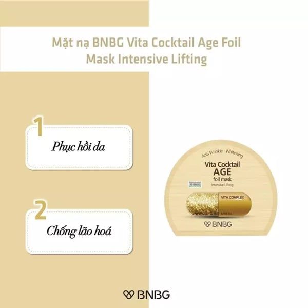 Mặt Nạ Dưỡng Da BNBG Vita Cocktail Foil Mask (30ml/miếng)