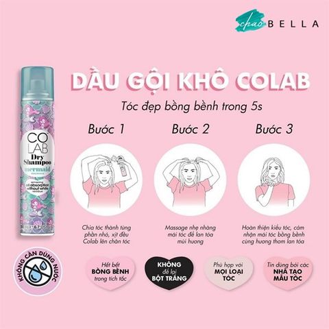 Dầu Gội Khô Colab Dry Shampoo 200ml