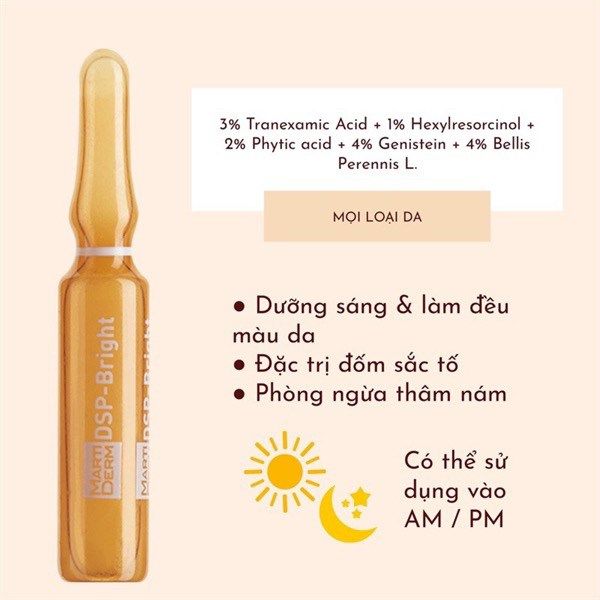 Ampoule Dưỡng Sáng Đều Màu Da, Giảm Đốm Sắc Tố - MartiDerm Pigment Zero DSP Bright 30 ống