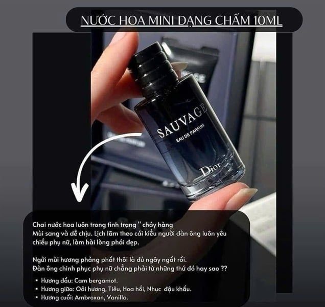 Set 2 Món Nước Hoa Và Sữa Tắm Dior Sauvage EDP (EDP 10ml & Gel 20ml)