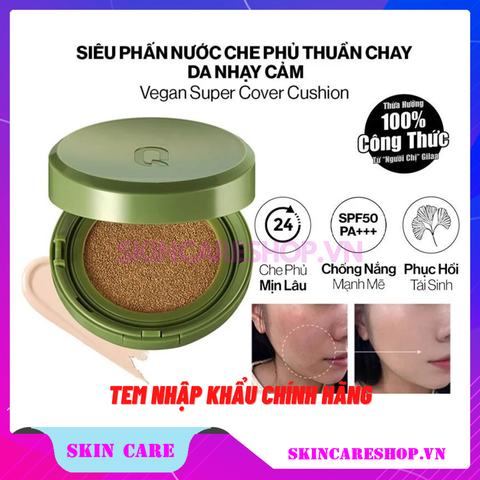 Siêu Phấn Nước Glamrr Q Vegan Super Cover Cushion SPF50+ PA++++ 15g