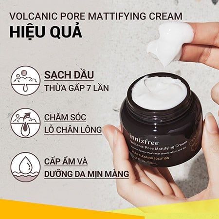 Kem dưỡng làm mờ lỗ chân lông Innisfree Volcanic Pore Mattifying Cream 50ml