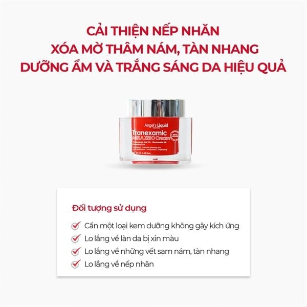 Kem Dưỡng Angel’s Liquid Tranexamic mela Zero 50ml