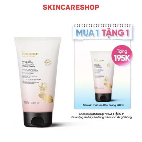 Combo 2 Sữa rửa mặt sen Hậu Giang Cocoon 140ml
