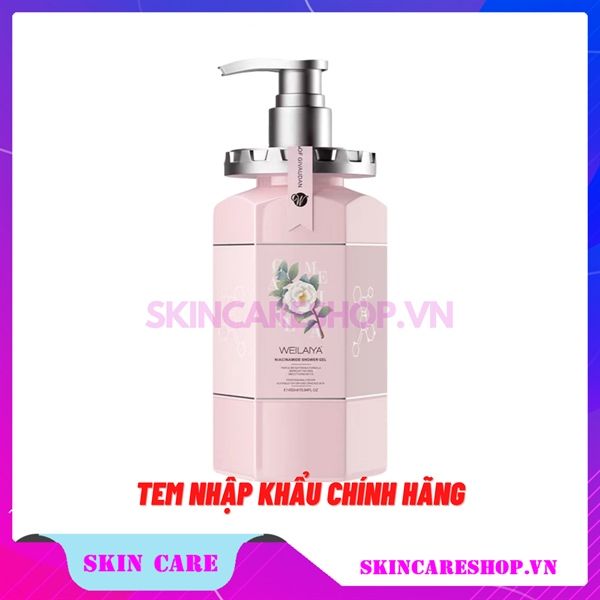 Sữa Tắm Trắng Da Hoa Trà Weilaiya Niacinamide Shower Gel 450ml