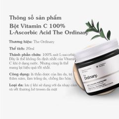 Bột Vitamin C The Ordinary 100% L-Ascorbic Acid Powder 20g