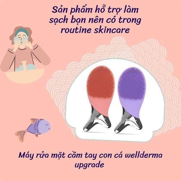 Máy Rửa Mặt Thông Minh WellDerma Cleansing Fish (Mẫu Mới)
