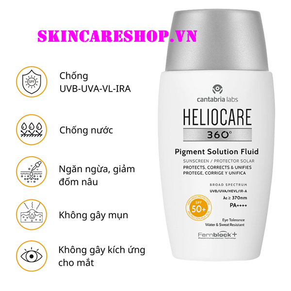 Kem chống nắng Heliocare 360º Pigment Solution Fluid SPF50+ Ultraligero 50ml