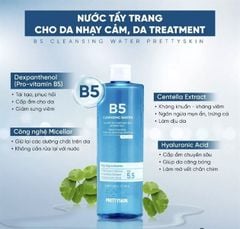 Nước Tẩy Trang Phục Hồi Cho Da Nhạy Cảm Pretty Skin B5 Cleansing Water 500ml