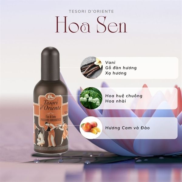 Nước hoa Hương Hoa Sen Tesori D`oriente Lotus Flower And Acacia'S Milk 100ml