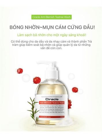 Sữa rửa mặt Ciracle Anti-Blemish Teatree Wash 250ml