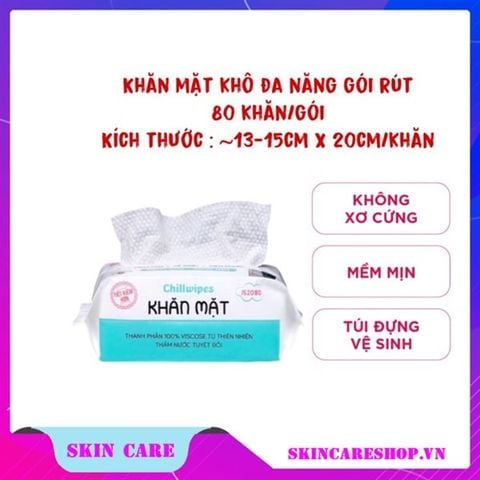 Khăn mặt khô Chillwipes - 80 miếng