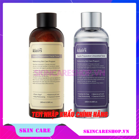 Nước hoa hồng Dear Klairs Supple Preparation Facial Toner 180ml