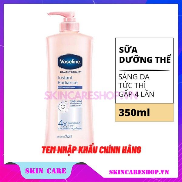 Sữa Dưỡng Thể Vaseline Healthy Bright Insta Radiance UV Tone-Up Lotion 350ml