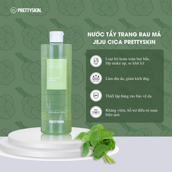 Nước Tẩy Trang Pretty Skin The Pure Jeju Cica Cleansing Water 500ml