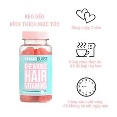 Thực Phẩm Chức Năng Hairburst Chewable Hair Vitamins Kẹo Dẻo Kích Thích Mọc Tóc 60 Viên 96g
