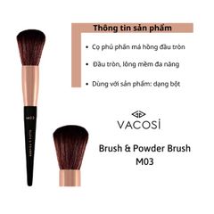 Cọ Phủ & Má Hồng Vacosi Blush & Powder Đầu Tròn M03
