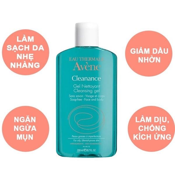 Gel Rửa Mặt Cho Da Nhờn Mụn Avene Cleanance Cleansing Gel
