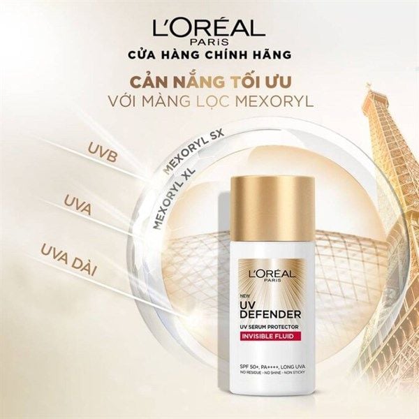 Kem Chống Nắng L’oreal Paris X20 UV Defender Serum Invisible Fluid SPF+ 50++++ 50ml