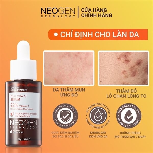 Tinh Chất Làm Sáng Xoá Thâm Dưỡng Trắng Vitamin C Neogen Dermalogy Real Vita C 32g