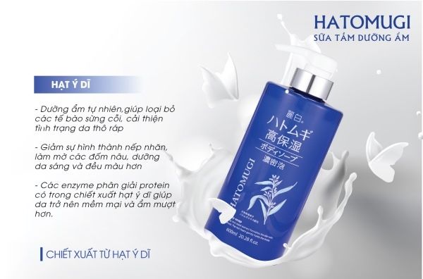 Sữa tắm dưỡng ẩm sâu Reihaku Hatomugi 600ml
