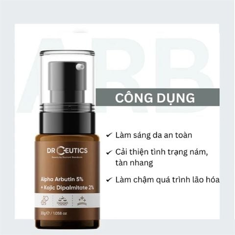 Tinh chất sáng da mờ nám DrCeutics Alpha Arbutin 5% + Kojic Dipalmitate 2% 30g