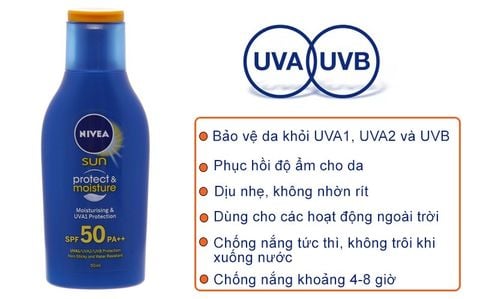 Sữa Chống Nắng Và Dưỡng Ẩm Da Toàn Thân Nivea Sun Protect & Moisture SPF50+ PA++++ 50ml