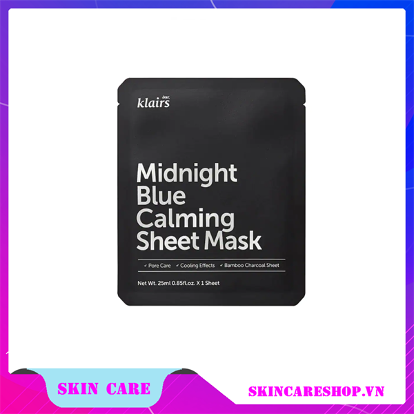 Mặt Nạ Dear Klairs Dưỡng Ẩm Và Phục Hồi Da Midnight Blue Calming Sheet Mask 25ml