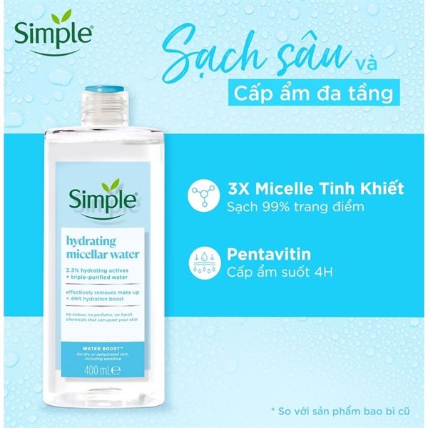Nước Tẩy Trang Simple Micellar Water Boost 400ml