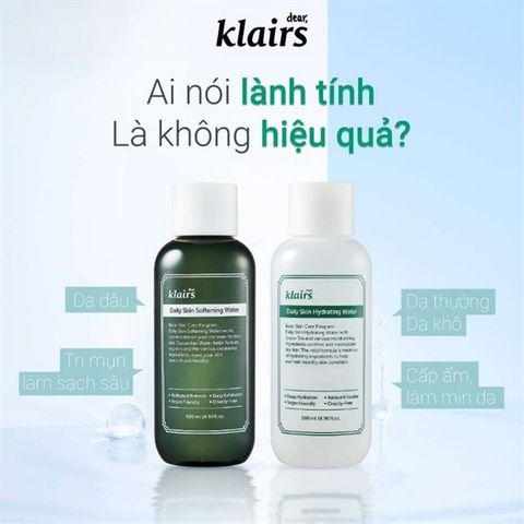 Nước Hoa Hồng Dưỡng Ẩm, Dịu Nhẹ Klairs Daily Skin Hydrating Water 500ml