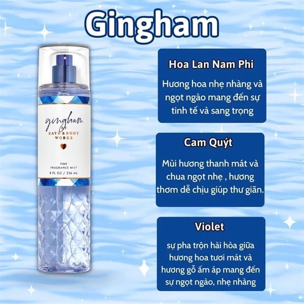Xịt Thơm Bath & Body Works GingHam Fine Fragrance Mist