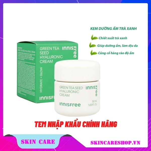 Kem Dưỡng Innisfree Green Tea Seed Hyaluronic Cream 50ml