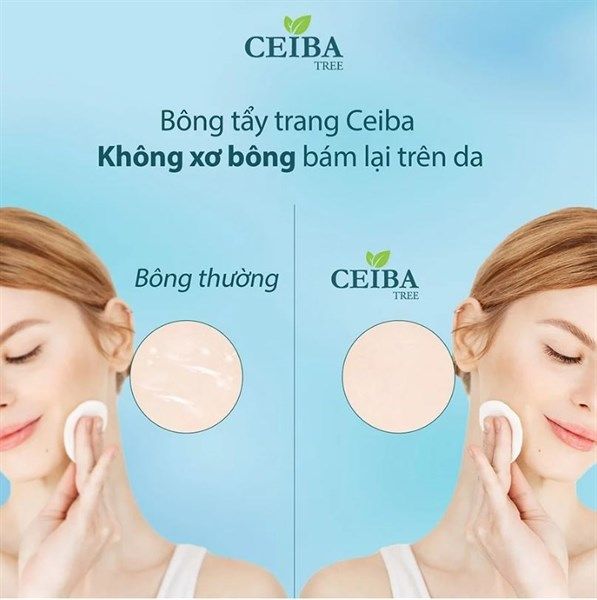 Bông Tẩy Trang Hữu Cơ Ceiba 80 Miếng